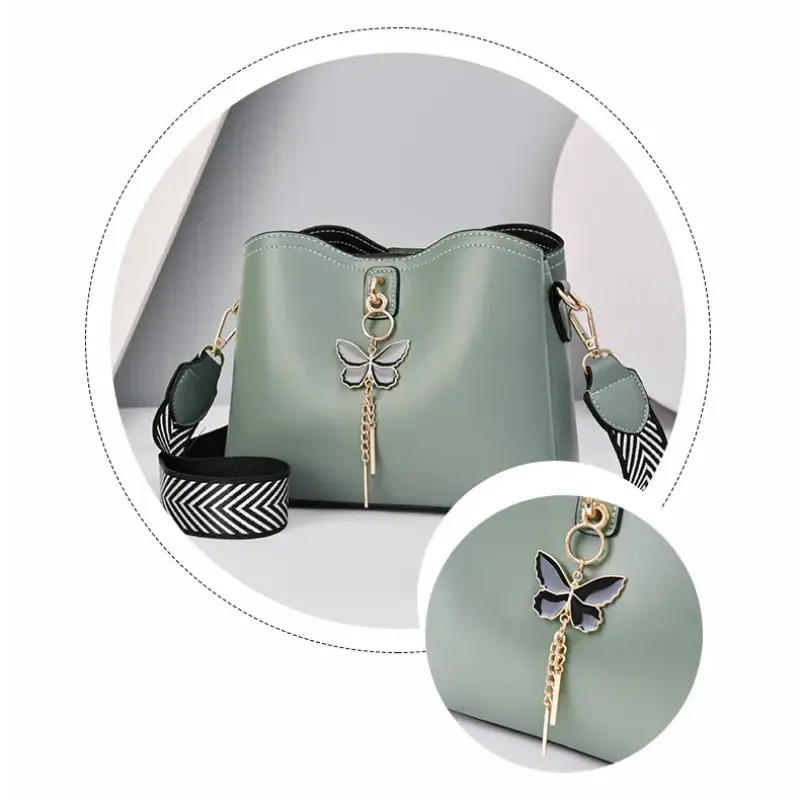 2024 Women White Handbag Butterfly Tassel