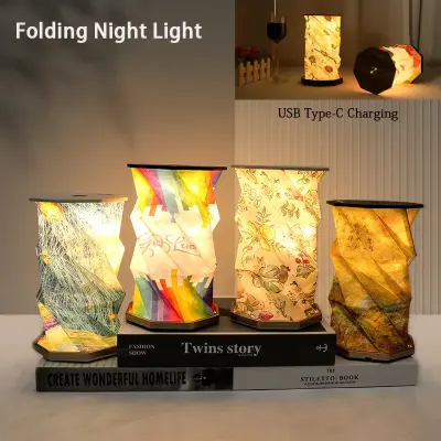 LED Folding Atmosphere Lamp Rotating Night Light USB