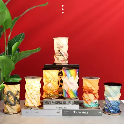 LED Folding Atmosphere Lamp Rotating Night Light USB
