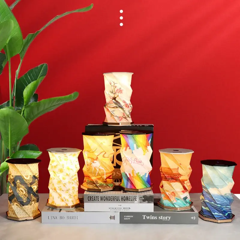 LED Folding Atmosphere Lamp Rotating Night Light USB