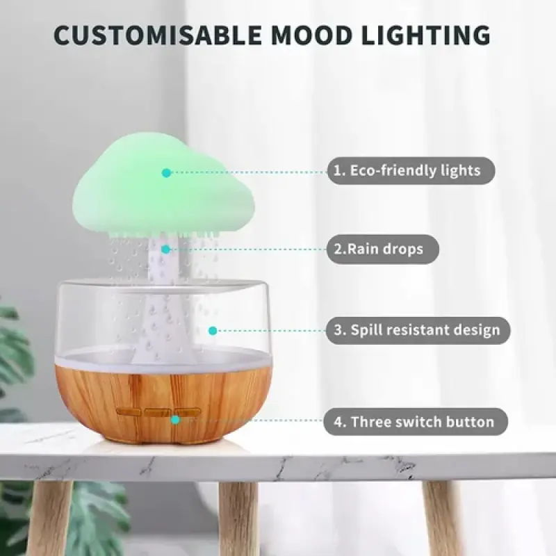Mushroon Air Humidifier Rain Cloud Humidifier Water Drip